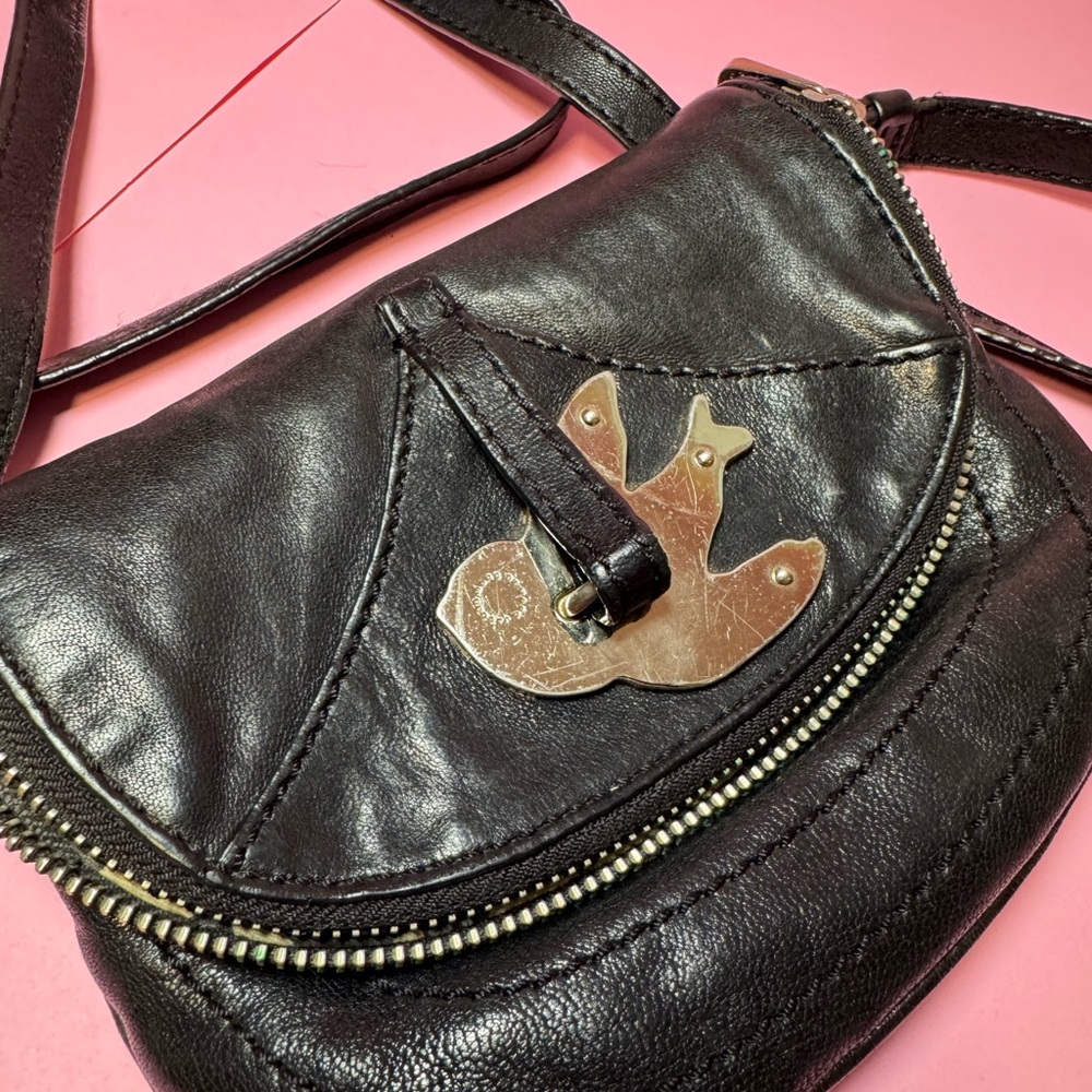 Marc Jacobs Petal To The Metal Crossbody Bag Black Bird Gold Hardware